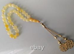 Natural Baltic Amber 71g Islamic Prayer Beads Misbaha Tasbih Rosary 33 Beads