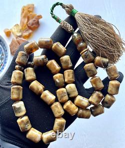 Natural Baltic Amber 78g. Islamic Prayer Rosary Big Beads Tesbih Misbaha