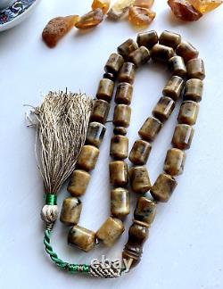 Natural Baltic Amber 78g. Islamic Prayer Rosary Big Beads Tesbih Misbaha