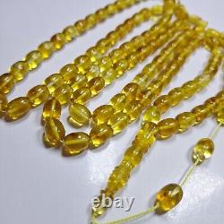 Natural Baltic Amber 99 Barell Beads Prayer Rosary Tesbih Misbah 65g