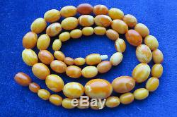 Natural Baltic Amber Antique Butterscotch Egg Yolk Beads Necklace 20 gram