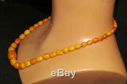 Natural Baltic Amber Antique Butterscotch Egg Yolk Beads Necklace 30 gram