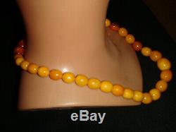 Natural Baltic Amber Antique Butterscotch Egg Yolk Beads Necklace 85 gram