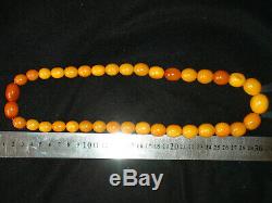 Natural Baltic Amber Antique Butterscotch Egg Yolk Beads Necklace 85 gram