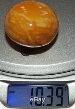 Natural Baltic Amber. Antique Pendant. Egg Yolk/Brindled color. 10,3 g (a1073)