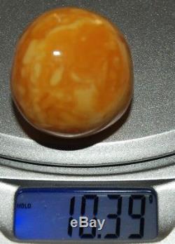 Natural Baltic Amber. Antique Pendant. Egg Yolk/Brindled color. 10,3 g (a1073)