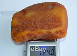 Natural Baltic Amber BUTTERSCOTCH EGG YOLK raw stone 124 gr. Good quality
