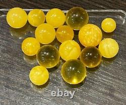 Natural Baltic Amber Balls, Beads 31.19grams