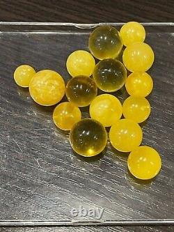 Natural Baltic Amber Balls, Beads 31.19grams