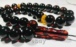 Natural Baltic Amber Beads Rosary ISLAMIC PRAYER Tasbih Misbaha Kehribar pressed