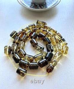 Natural Baltic Amber Big 60g. Beads Islamic Prayer Rosary Tesbih Misbaha