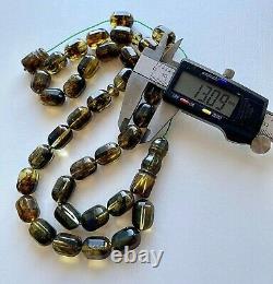 Natural Baltic Amber Big 82g. FACETED Beads Islamic Prayer Rosary Tesbih Misbaha