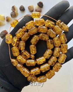Natural Baltic Amber Big Islamic Prayer Rosary 67g Heated 33 Beads Misbah Tesbih