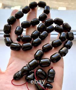 Natural Baltic Amber Big Islamic Prayer Rosary 81g Cherry 33Beads Tesbih Misbaha