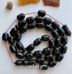 Natural Baltic Amber Big Islamic Prayer Rosary 81g Cherry 33Beads Tesbih Misbaha