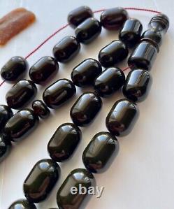 Natural Baltic Amber Big Islamic Prayer Rosary 81g Cherry 33Beads Tesbih Misbaha