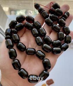 Natural Baltic Amber Big Islamic Prayer Rosary 81g Cherry 33Beads Tesbih Misbaha