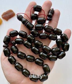 Natural Baltic Amber Big Islamic Prayer Rosary 81g Cherry 33Beads Tesbih Misbaha