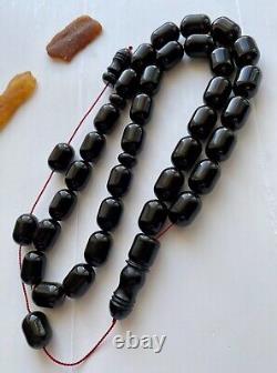 Natural Baltic Amber Big Islamic Prayer Rosary 81g Cherry 33Beads Tesbih Misbaha