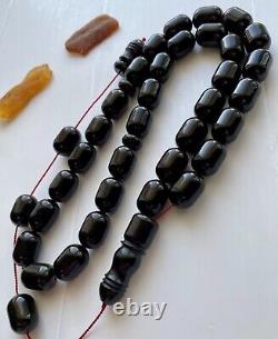 Natural Baltic Amber Big Islamic Prayer Rosary 81g Cherry 33Beads Tesbih Misbaha