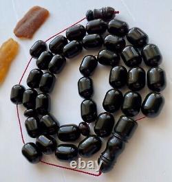 Natural Baltic Amber Big Islamic Prayer Rosary 81g Cherry 33Beads Tesbih Misbaha