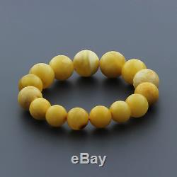 Natural Baltic Amber Bracelet Large Round Bead 12mm/15mm. 23.36gr. RB28