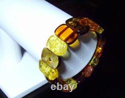Natural Baltic Amber Bracelet Multicolor Amber bracelet for women jewelry