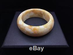Natural Baltic Amber Cut Bracelet Yellow White Marble Colours 48,4g Mat Hupo