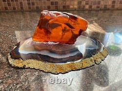Natural Baltic Amber Gemstone 114 gr. Cognac/Inclusions Natural Shape Polished
