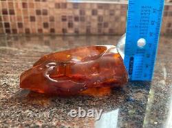 Natural Baltic Amber Gemstone 114 gr. Cognac/Inclusions Natural Shape Polished