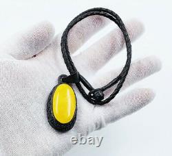 Natural Baltic Amber Gemstone Pendant Vintage Jewelry Necklace Anniversary 16gr