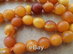 Natural Baltic Amber Islamic 33 Beads Rosary Prayer Honey Tasbih Misbaha 30 g