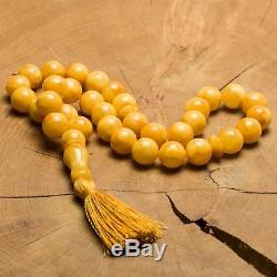Natural Baltic Amber Islamic Muslim Prayer Beads Rosary Tesbih Misbaha