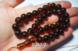 Natural Baltic Amber Islamic Muslim Prayer Misbaha Pressed