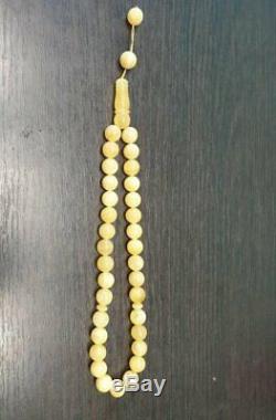 Natural Baltic Amber Islamic Muslim Rosary Prayer Misbaha Butterscotch Beads 78g