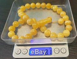 Natural Baltic Amber Islamic Muslim Rosary Prayer Misbaha Butterscotch Beads 78g