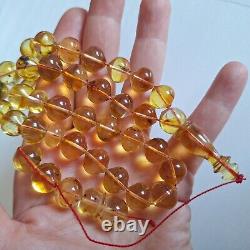 Natural Baltic Amber Islamic Prayer 33 Beads Misbaha Tasbih Rosary 32g