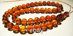 Natural Baltic Amber Islamic Prayer 33 Beads Misbaha Tasbih Rosary pressed