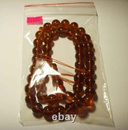 Natural Baltic Amber Islamic Prayer 33 Beads Misbaha Tasbih Rosary pressed