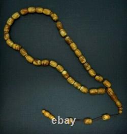 Natural Baltic Amber Islamic Prayer 33 beads Tasbih Misbaha Muslim Rosary