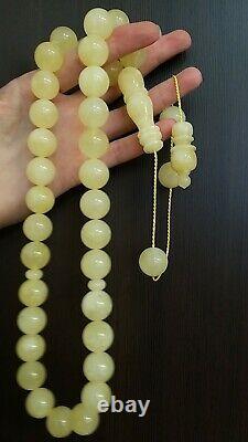Natural Baltic Amber Islamic Prayer Beads Misbaha Tasbih Rosary 122g 33 Beads