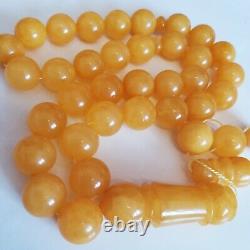 Natural Baltic Amber Islamic Prayer Beads Misbaha Tasbih Rosary 130g 33 Beads