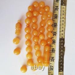 Natural Baltic Amber Islamic Prayer Beads Misbaha Tasbih Rosary 130g 33 Beads