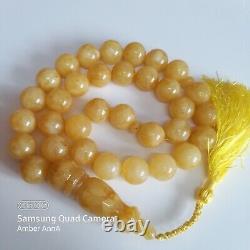 Natural Baltic Amber Islamic Prayer Beads Misbaha Tasbih Rosary 165g Formed