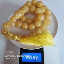 Natural Baltic Amber Islamic Prayer Beads Misbaha Tasbih Rosary 165g Formed