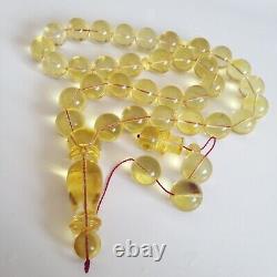 Natural Baltic Amber Islamic Prayer Beads Misbaha Tasbih Rosary 179g 19.5mm