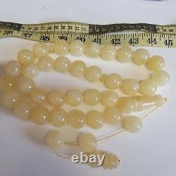 Natural Baltic Amber Islamic Prayer Beads Misbaha Tasbih Rosary 216g 33 Beads
