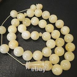 Natural Baltic Amber Islamic Prayer Beads Misbaha Tasbih Rosary 216g 33 Beads