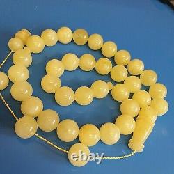 Natural Baltic Amber Islamic Prayer Beads Misbaha Tasbih Rosary 216g 33 Beads