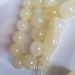 Natural Baltic Amber Islamic Prayer Beads Misbaha Tasbih Rosary 35g11.5mm Formed